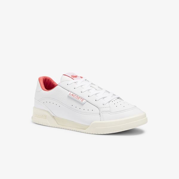 Lacoste Twin Serve Luxe Leather and Synthetic Sneakers - Tenisky Dámské Bílé / Béžový | CZ-IRlo5y